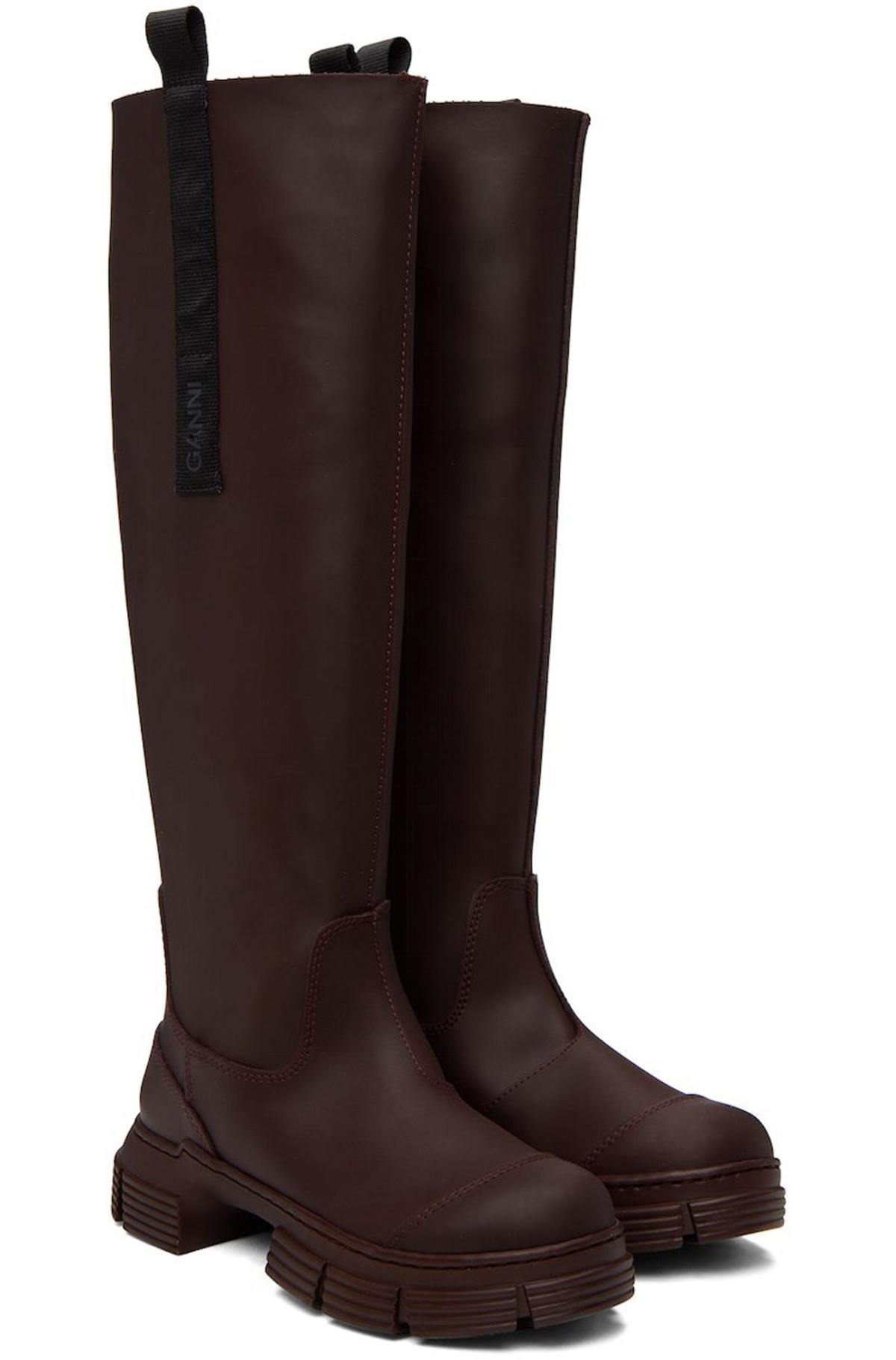 靴 GANNI Recycled Rubber Country Boot GANNI Black Recycled Rubber Country Boots GANNI