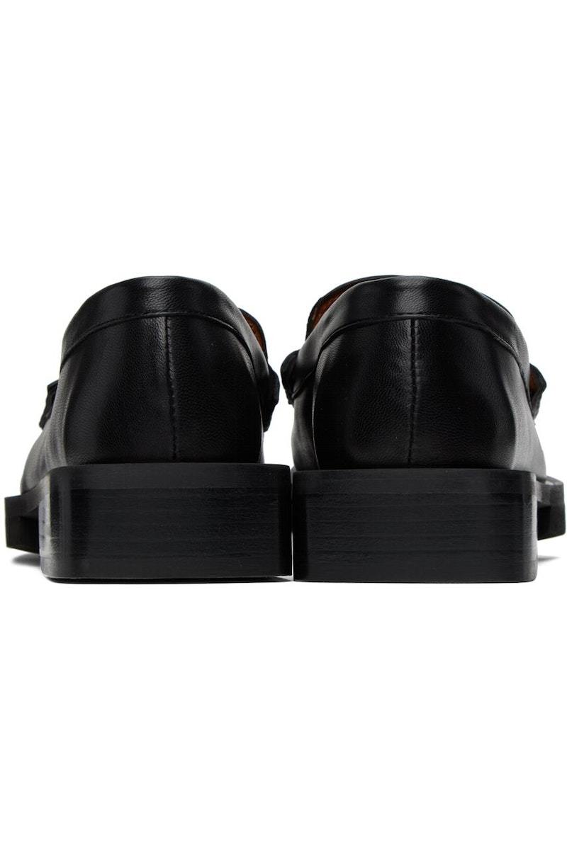 GANNI ロコ フラク ラウントトゥ ロファ S26214914 099 Ganni Rhinestone Logo Loafers - Black | Garmentory