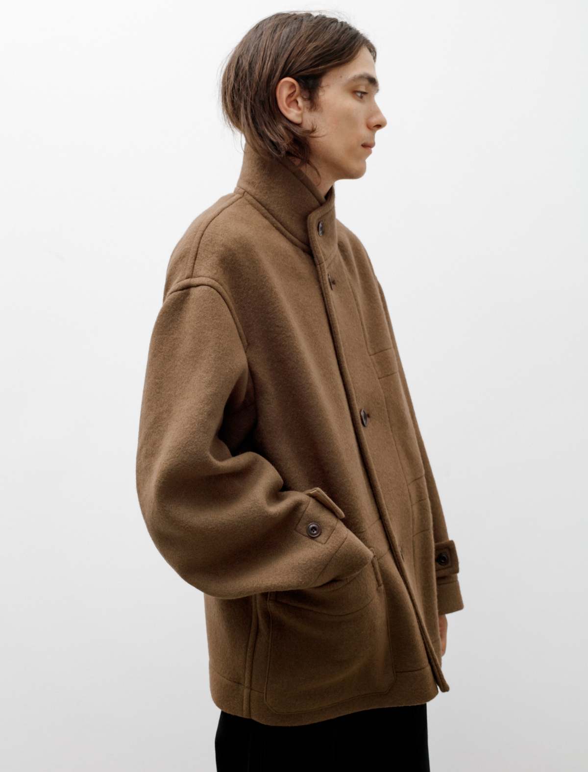 Lemaire Boxy Duffle Coat - Olive Brown | Garmentory
