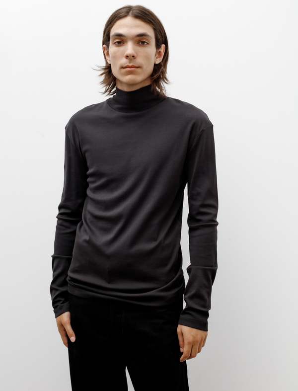 トップス LEMAIRE RIB TURTLENECK SQUID INK Lemaire Long Sleeve Rib Turtleneck - Squid Ink | Garmentory
