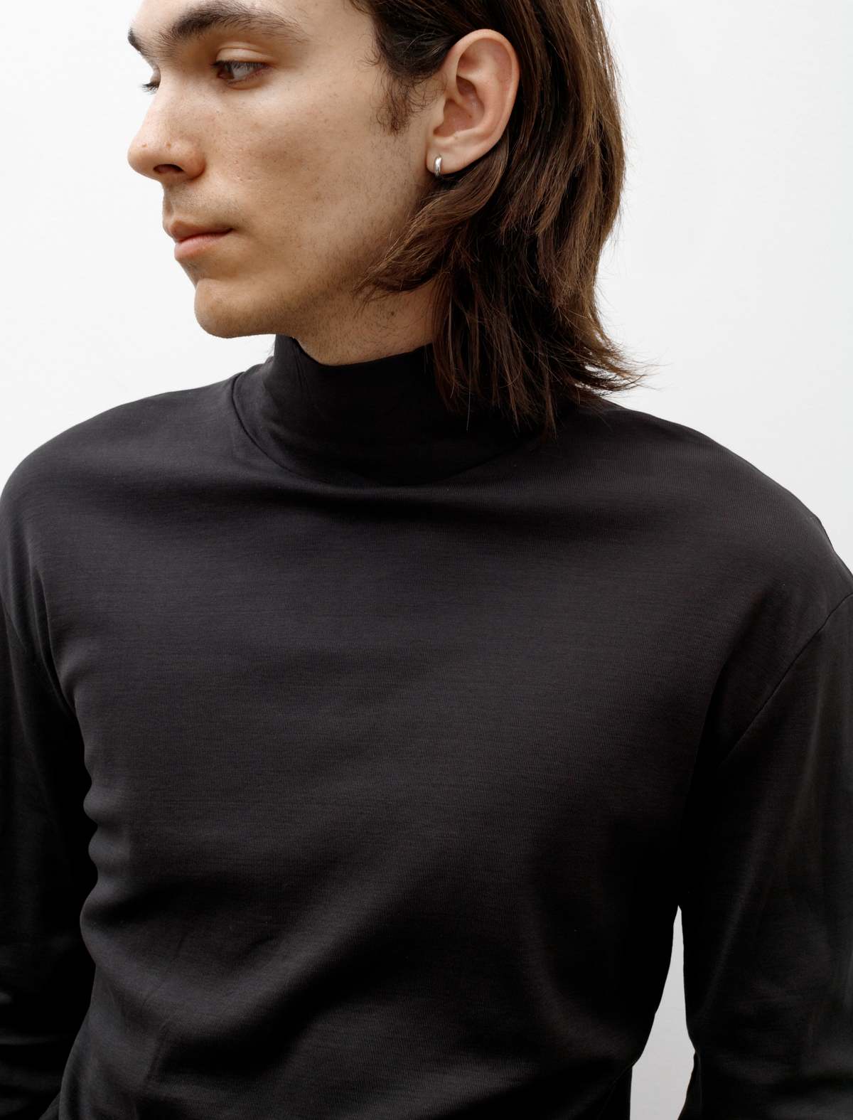 Lemaire Long Sleeve Rib Turtleneck - Squid Ink | Garmentory