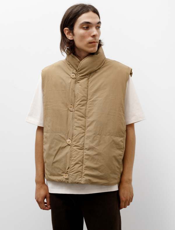 Lemaire Puffer Gilet Ochre - Khaki | Garmentory