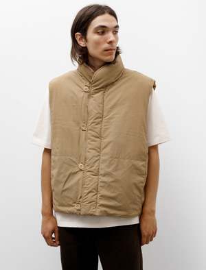 Lemaire Puffer Gilet Ochre - Khaki | Garmentory
