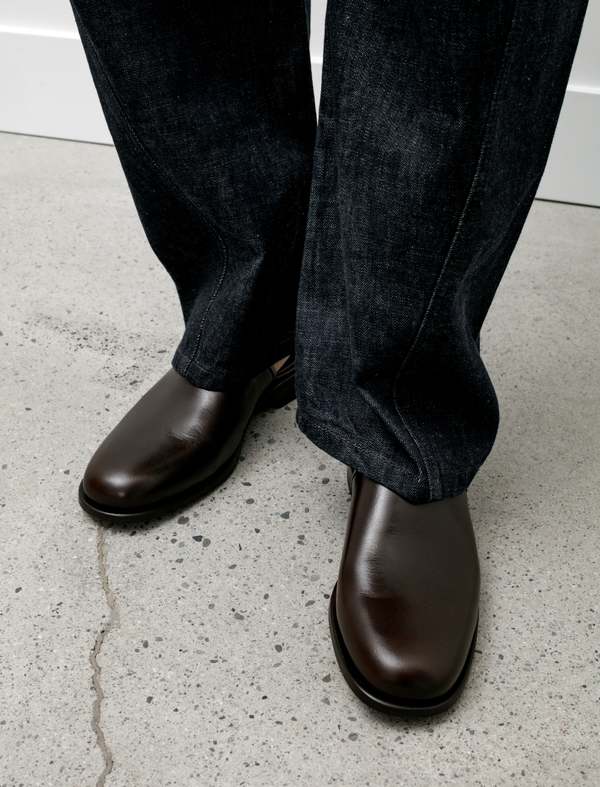 Lemaire Square Mule - Dark Brown | Garmentory