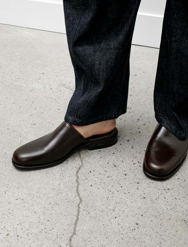 Lemaire Square Mule - Dark Brown | Garmentory