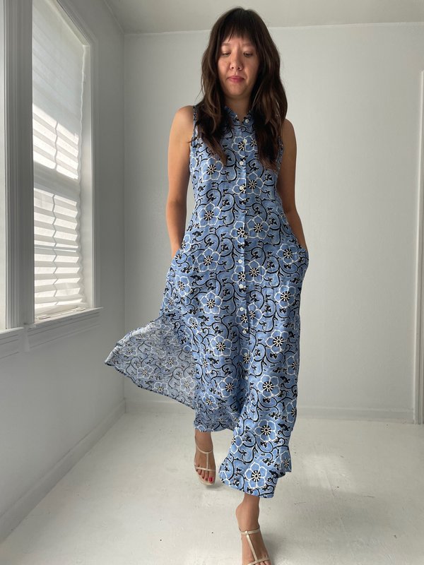 adrienne vittadini blue dress Adrienne Vittadini Navy and Gold "Necklace" Knit Dress, S  Second Serve  Resale
