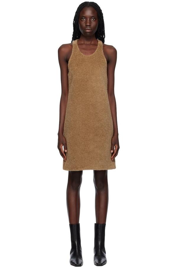 Totme Tan Scoop Neck Midi Dress - Chestnut | Garmentory