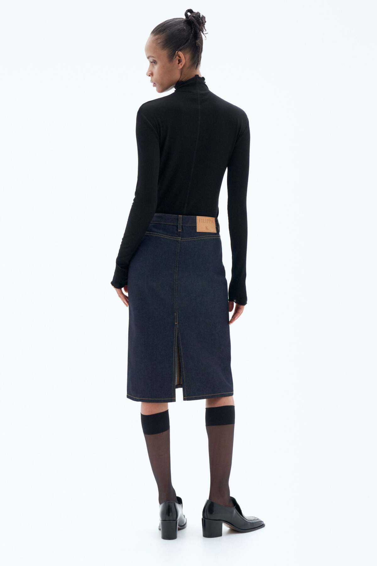 スカート Soor Ploom, filipa skirt dark denim 5y Black Denim Wrap Skirt for Women | Elegant Phillip Lim