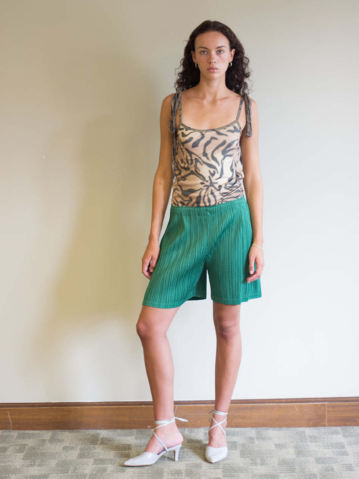 Issey Miyake Wide Pleat Short - Green | Garmentory