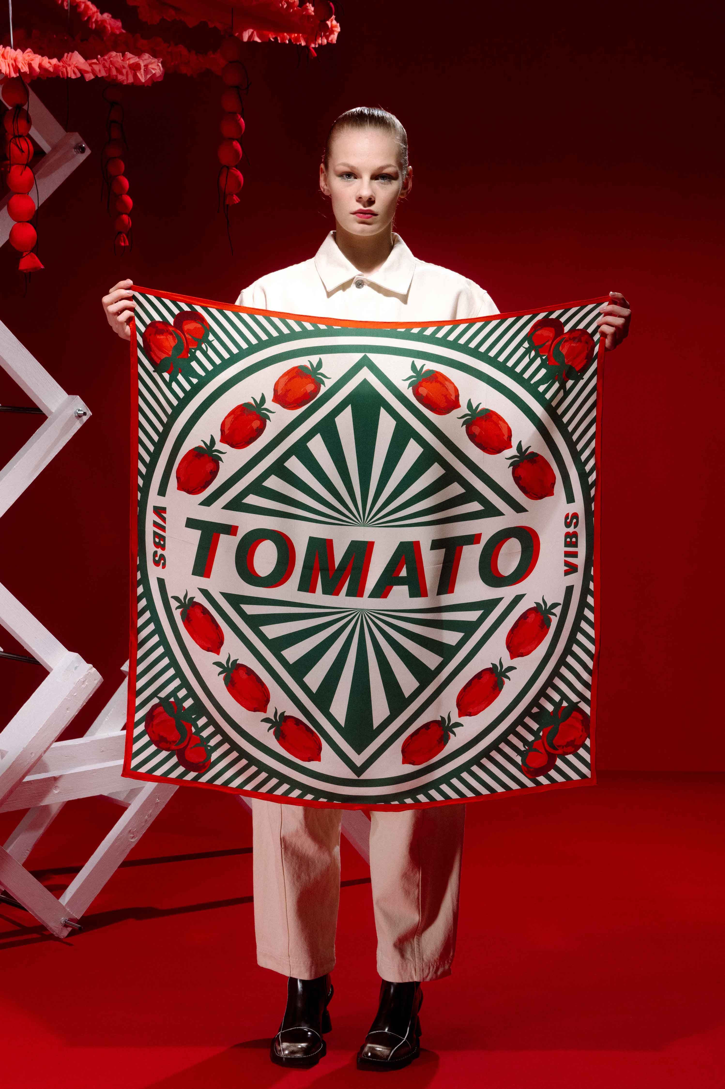 Henrik Vibskov Silk Scarf - Tomato | Garmentory