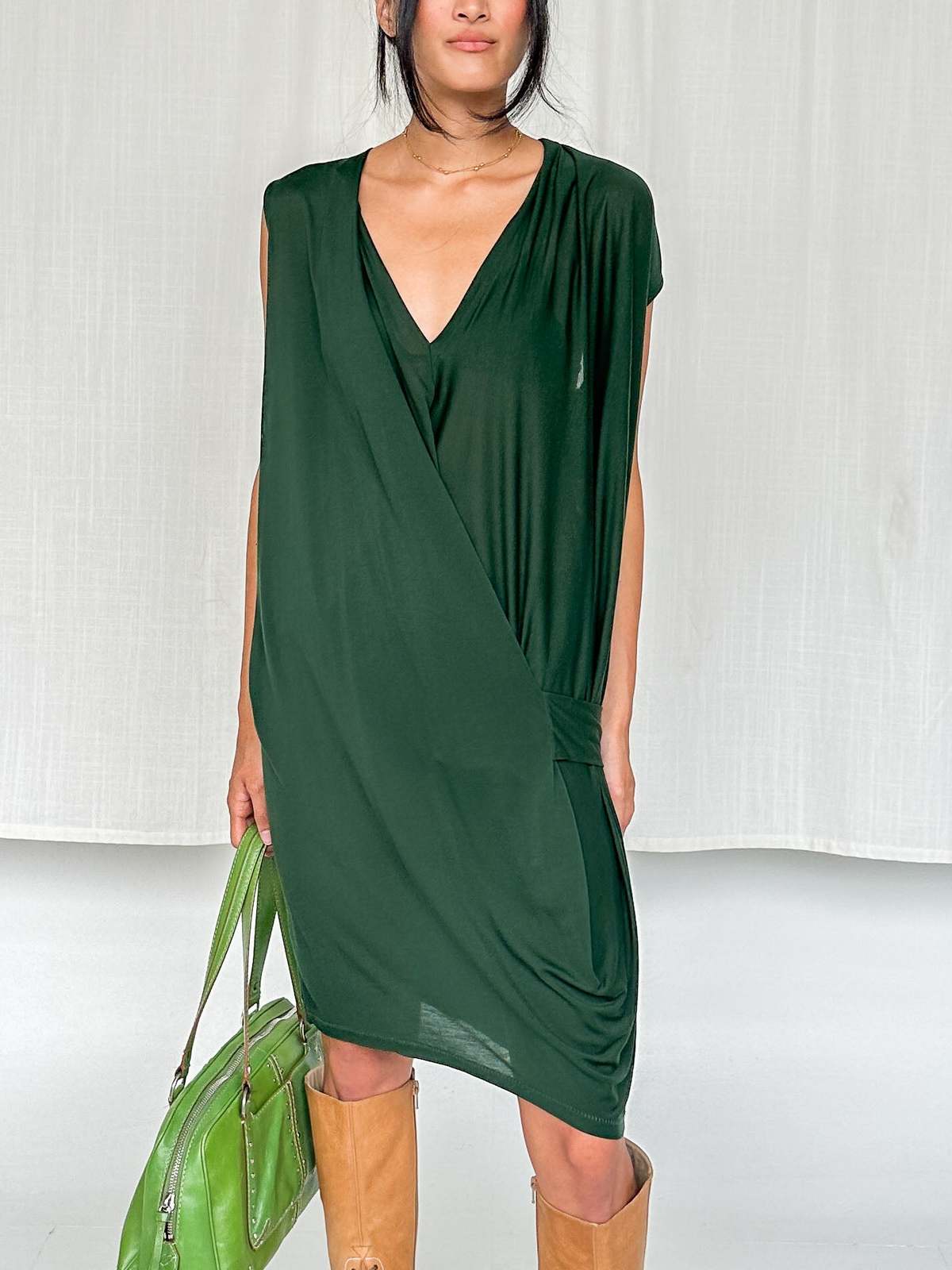 Acne Drop Waist Jersey Dress - Pine | Garmentory