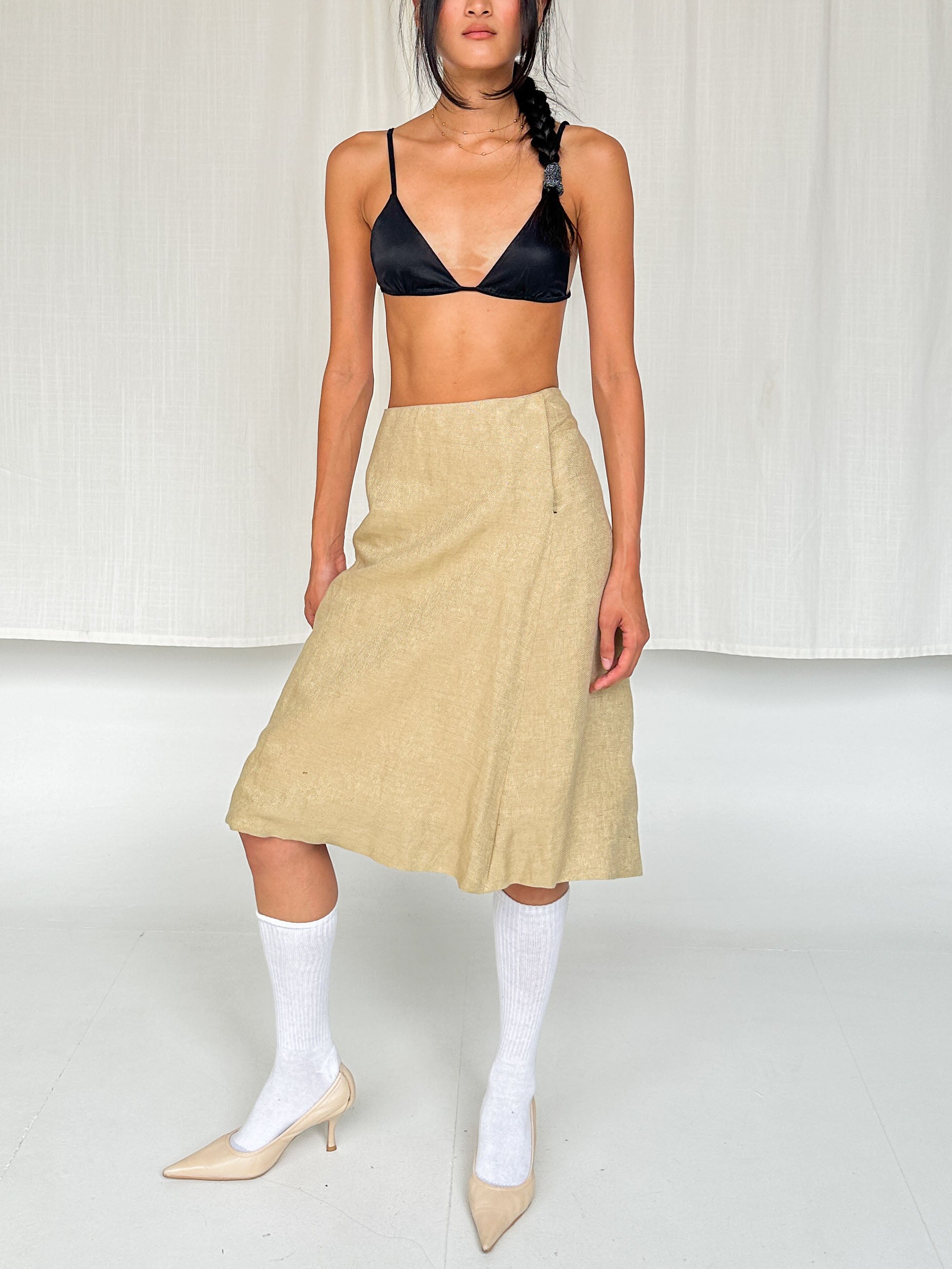 Marni Linen Midi Skirt - Ecru | Garmentory