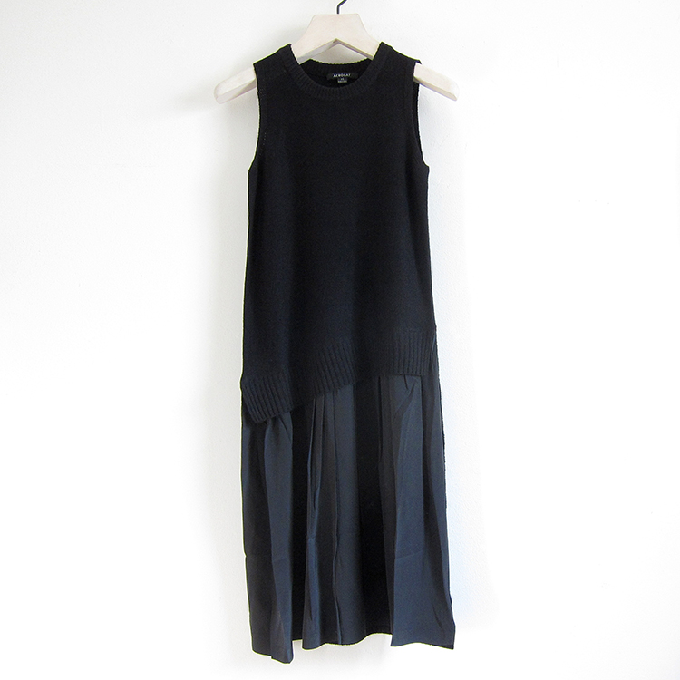 acrobat silk dress Acrobat combination wool/silk shift dress - black