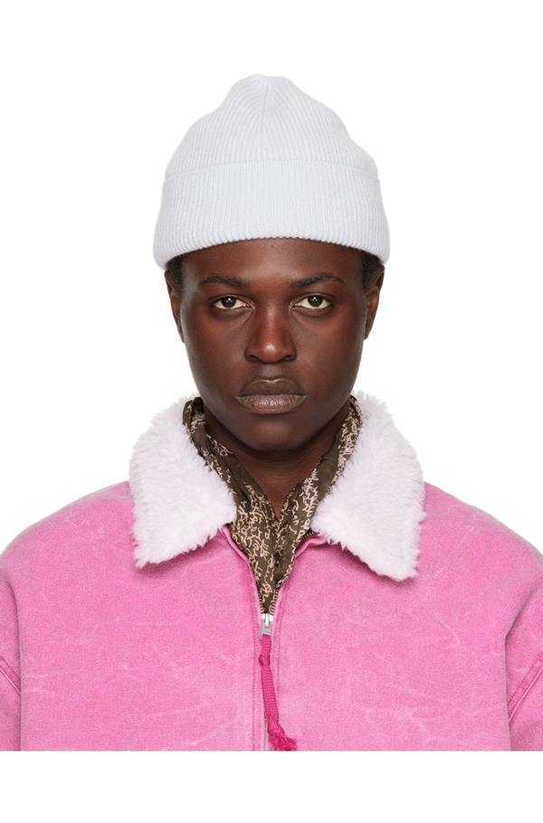 Acne Studios Cropped Beanie - Blue | Garmentory