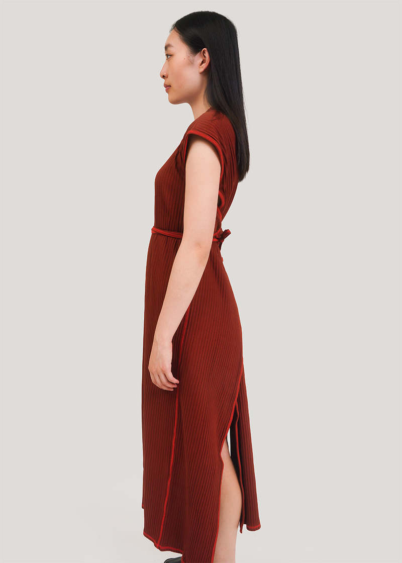 Baserange Burned Punica Shaw Sleeveless Kaftan | Garmentory