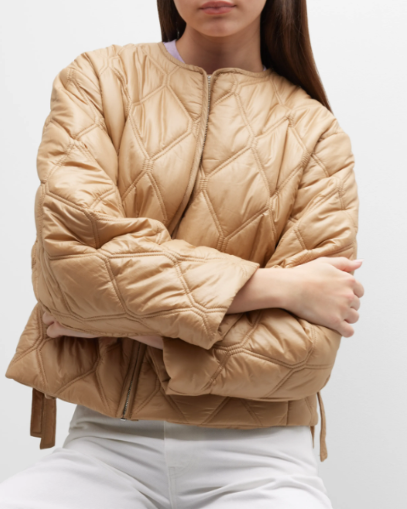 Ganni Shiny Quilt Jacket - Tanin | Garmentory