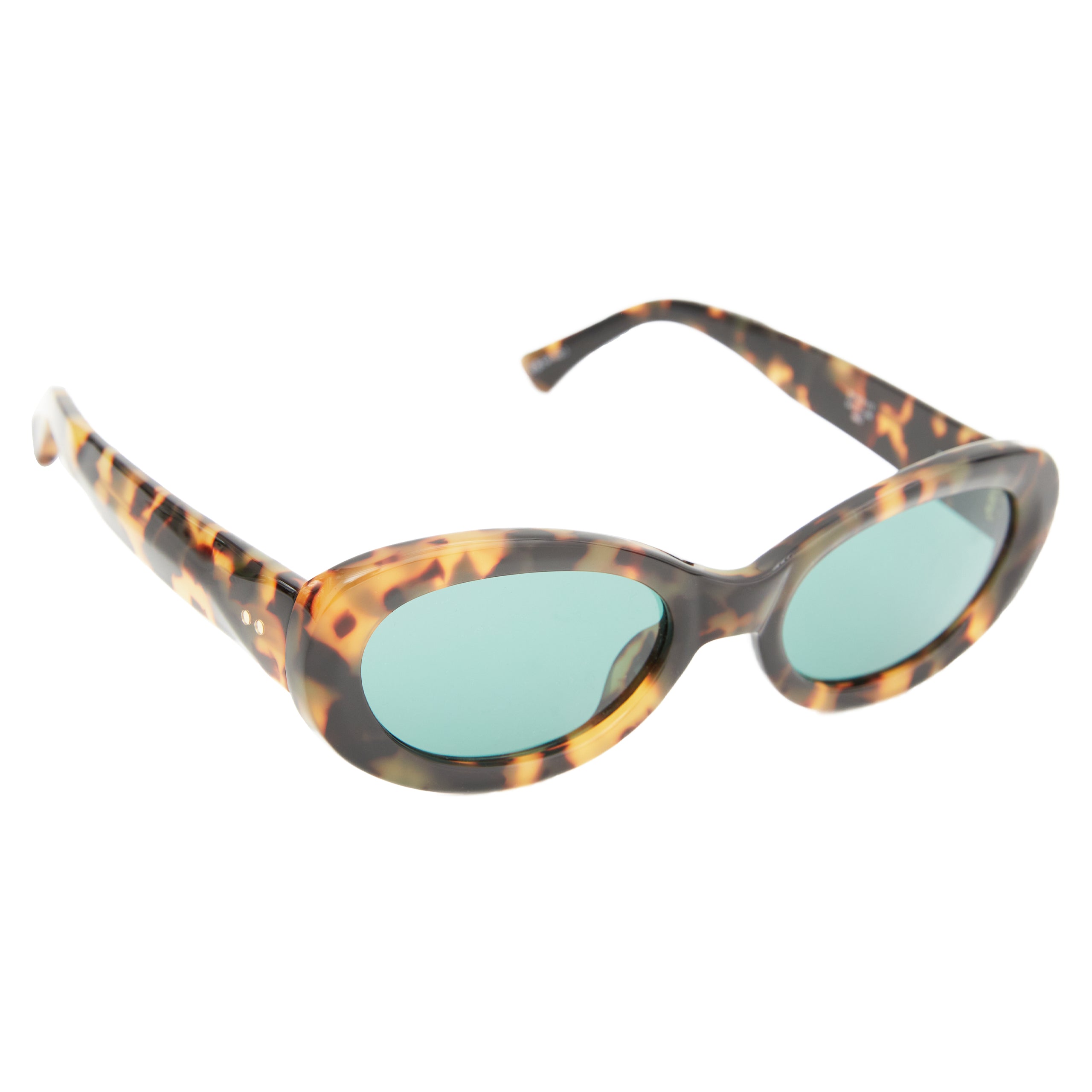 Dries Van Noten x Linda Farrow Oval Sunglasses in Light Blue Acetate Dries Van Noten X Linda Farrow Sunglasses DVN73C3SUN from  main image 2