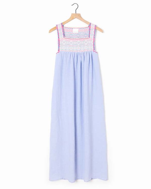 sachin and babi light blue dress Making a cotton dress on a table loom main image 0