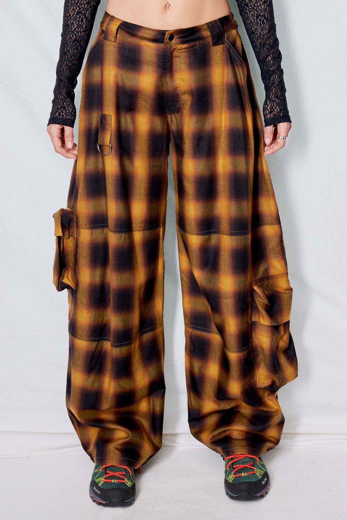 Collina StradaCotton Flannel Lawn Cargo Pant - Brown Check - Image 1 of 4