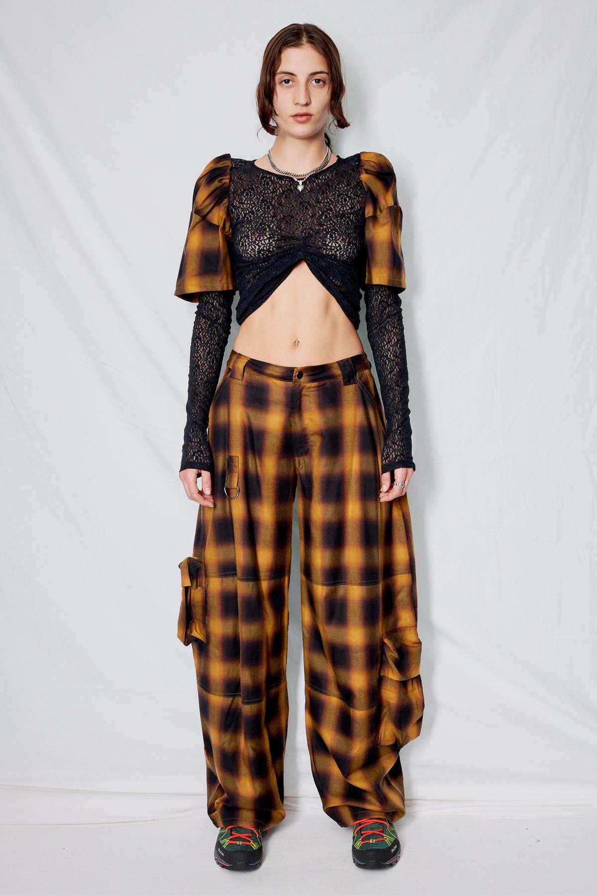 Collina StradaCotton Flannel Lawn Cargo Pant - Brown Check - Image 2 of 4