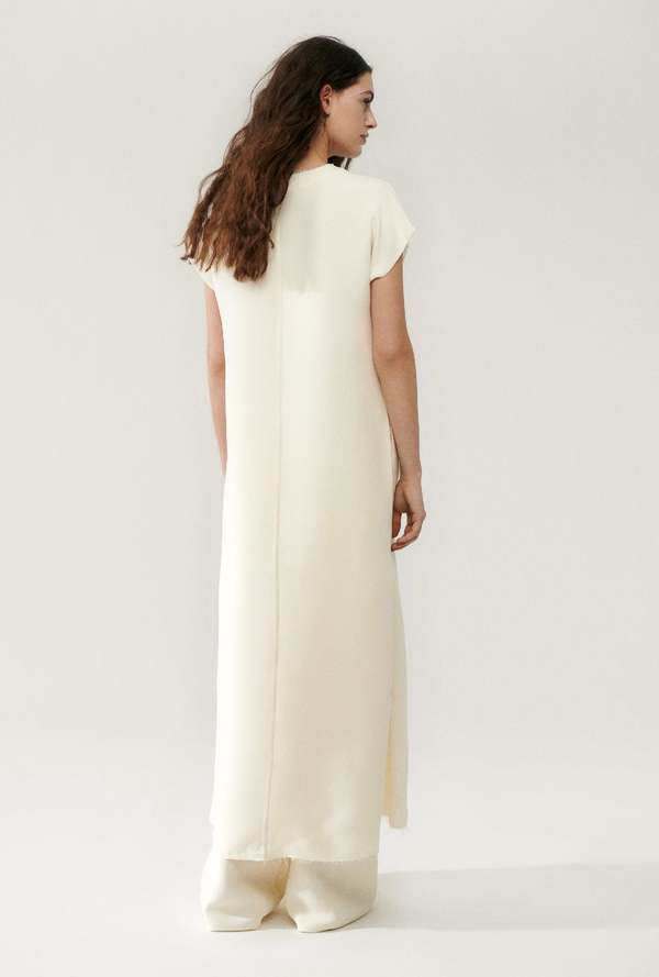 knee length dresses for ladies Chloe Ruffled Silk Blend Loose Dress – Runway Catalog main image 1
