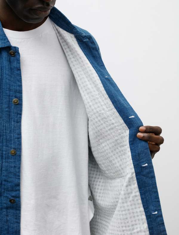 Oliver Church Handwoven Linen Check Industrial Over Shirt | Garmentory