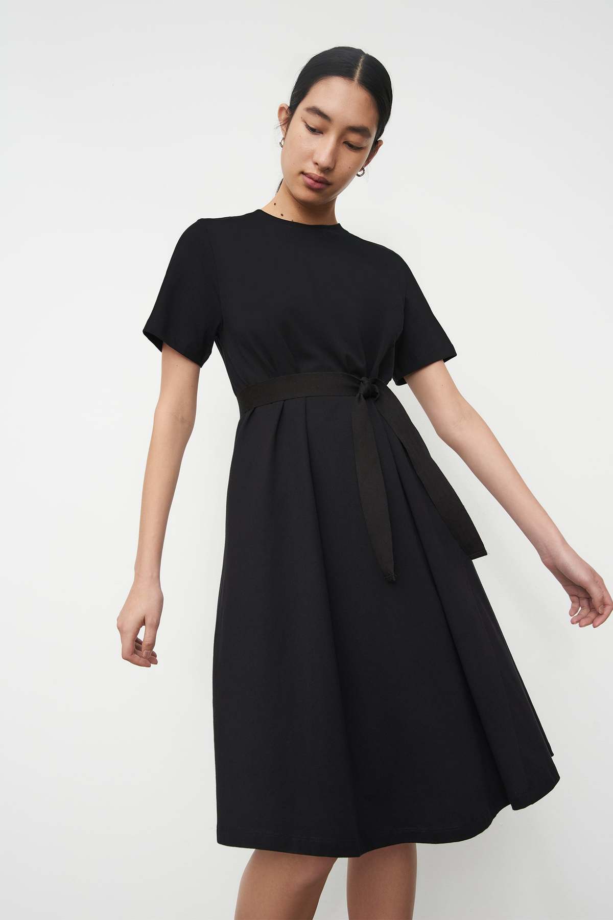 navy blue dress for baby girl Kowtow Classic A Line Tee Dress - Black