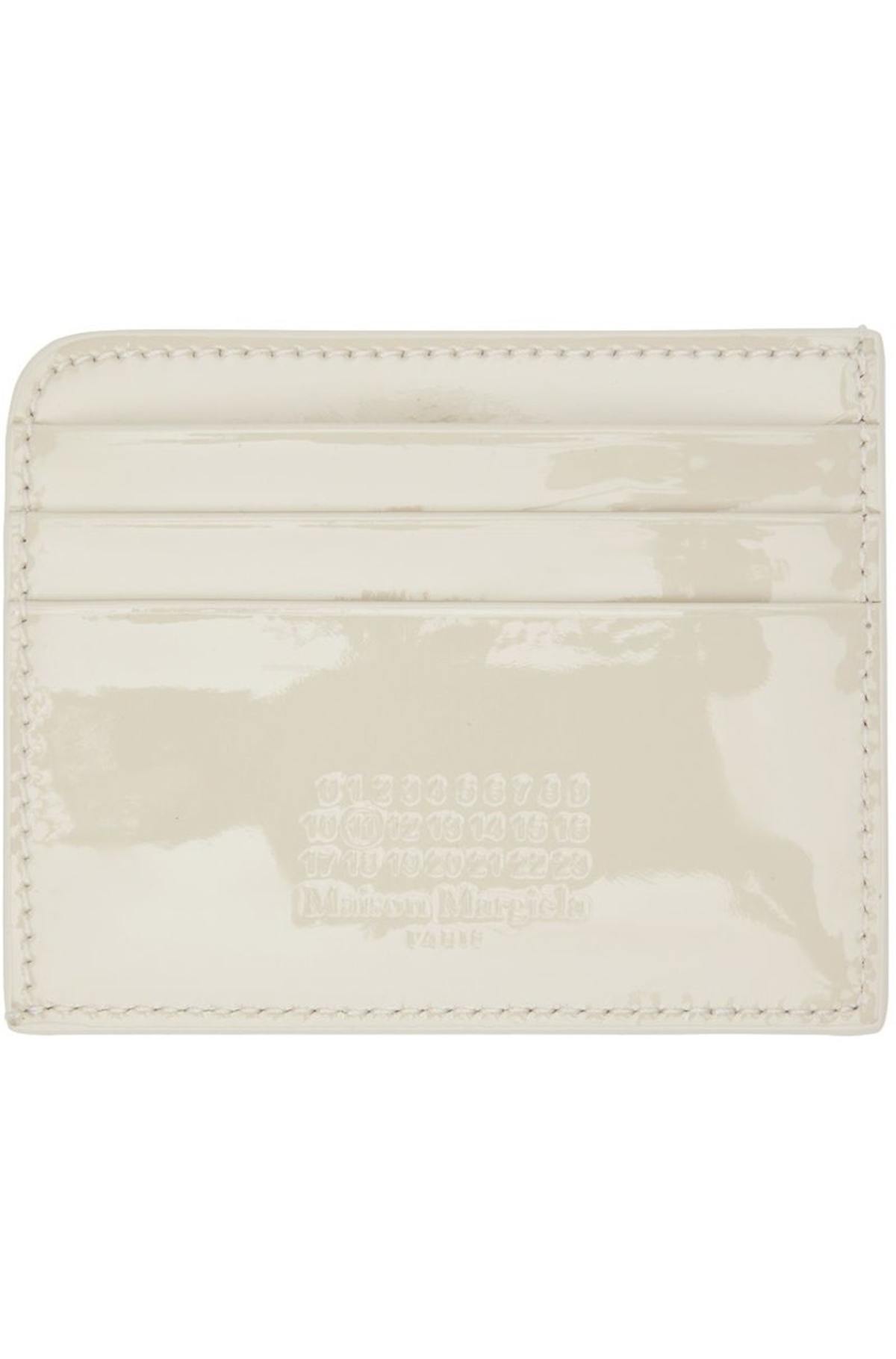 Maison Margiela Off White Leather Card Holder - Greige