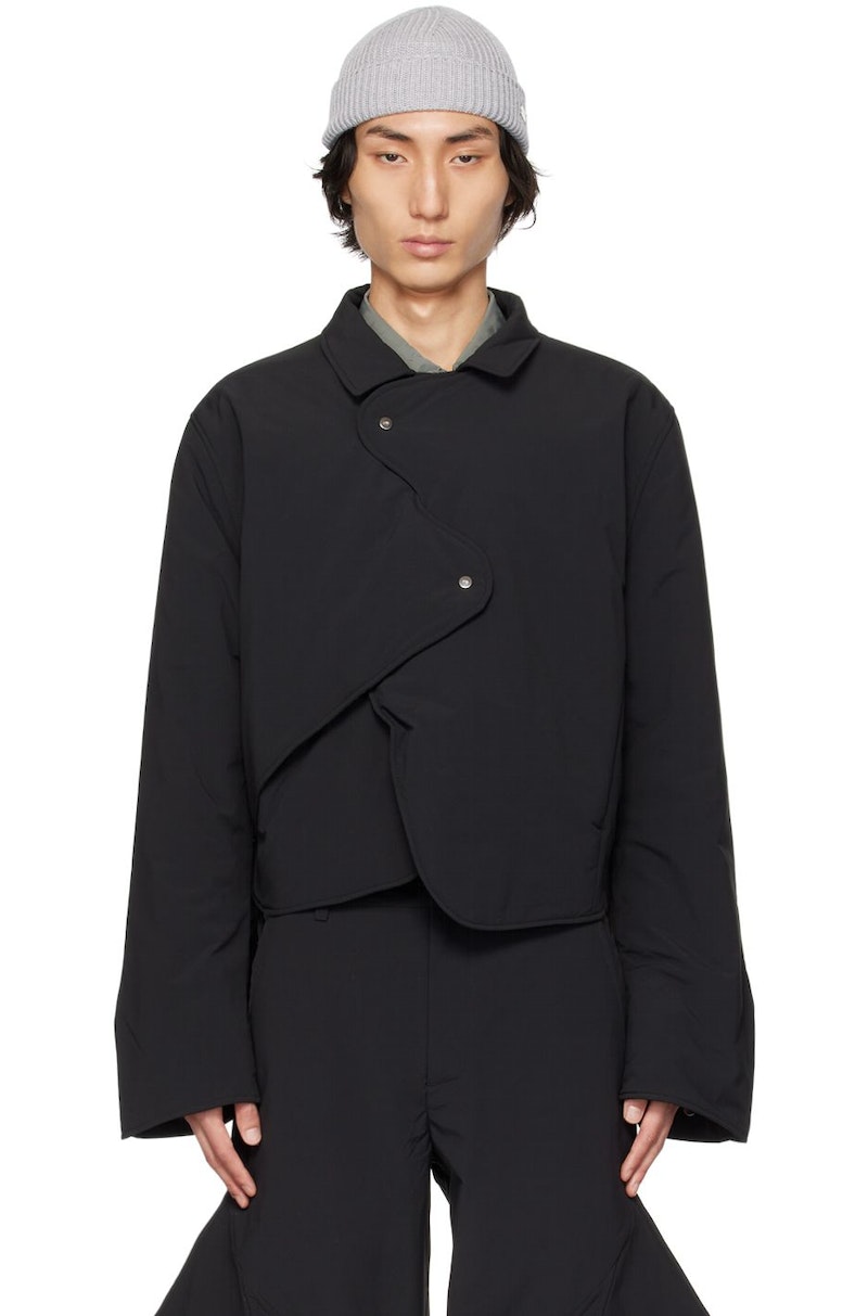 HELIOT EMILブラック Concordance パフ シャツジャケット Heliot Emil Concordance Puffer Jacket - Black | Garmentory