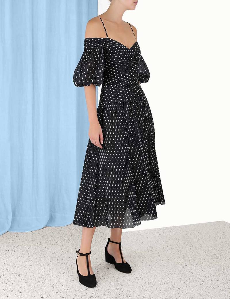 Zimmermann Pleated Midi Dress - Paradise Navy