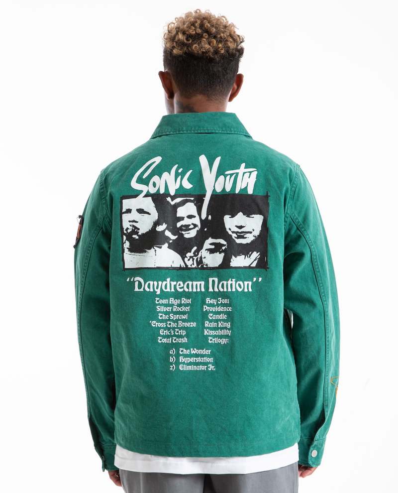PLEASURES X Sonic Youth Work Jacket - Green | Garmentory