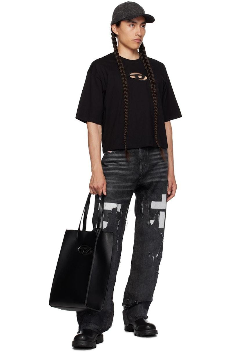 【DIESEL】Holi-D Shopper Ew Women's Holi-D-Square shopper in bonded neoprene | Black
