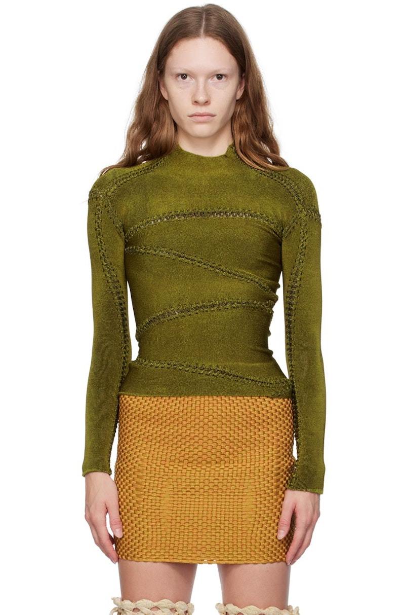 希少 美品 ISA BOULDER ミリタリー デザイン ニット ベスト M Isa Boulder Green Jigsaw Long Sleeve T-Shirt | Garmentory