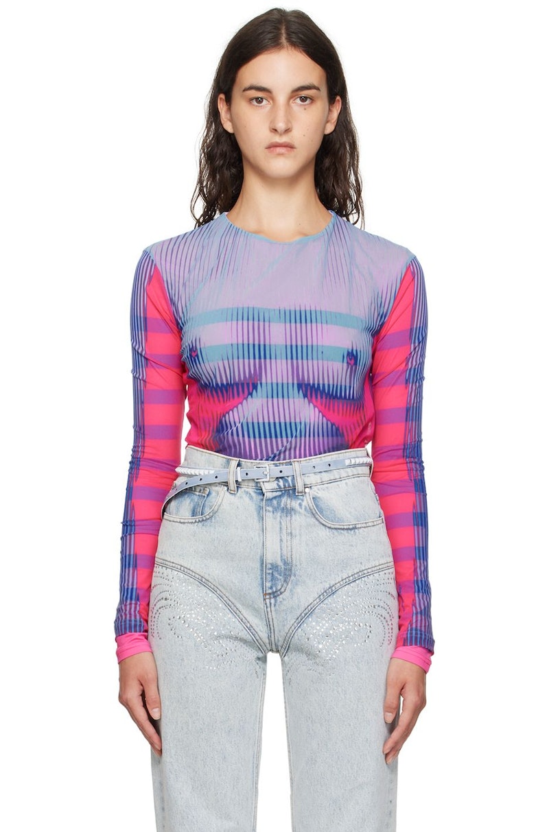Y/PROJECT 売れ筋商品|||ワイプロジェクト Tシャツ トップス レディース Bodysuits Pink Jean Paul Gaultier: Y Project Women's Body Morph Bodysuit