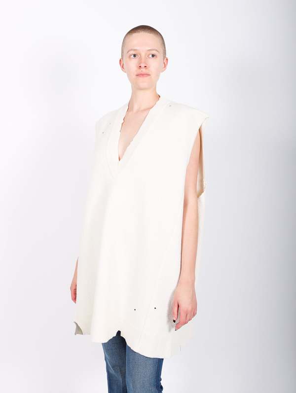 MM6 Maison Margiela Distressed Knit Sweater Dress - Off White | Garmentory MM6 Maison Margiela Distressed Knit Sweater Dress - Off White | Garmentory