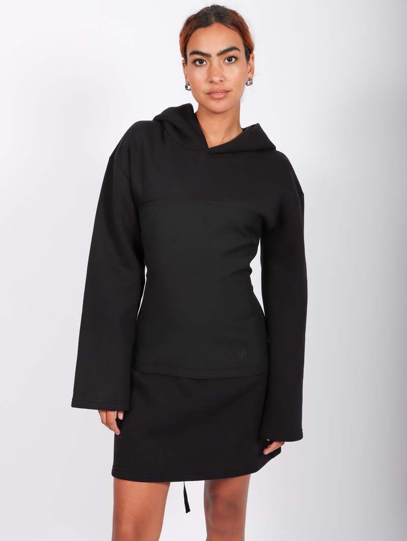 MM6 Maison Margiela Sweatshirt Mini Dress - Black | Garmentory