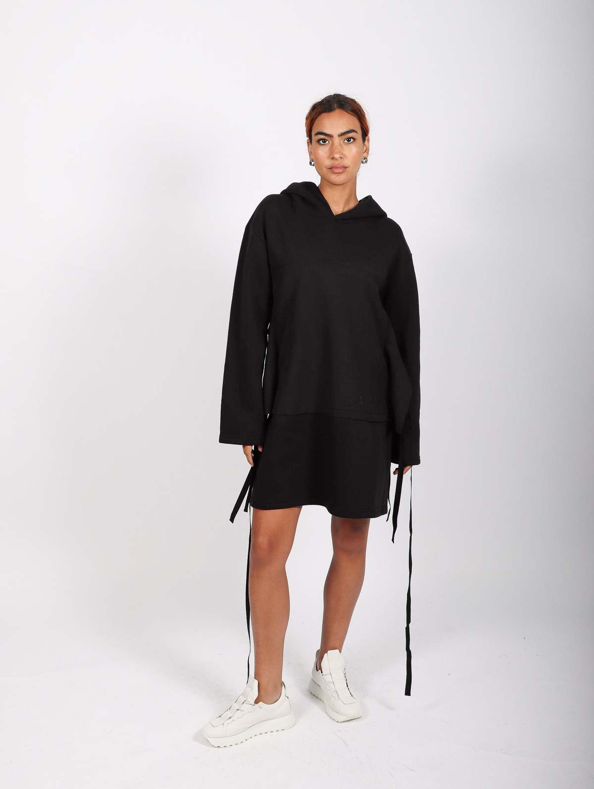 MM6 Maison Margiela Sweatshirt Mini Dress - Black | Garmentory