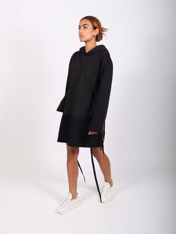 MM6 Maison Margiela Sweatshirt Mini Dress - Black | Garmentory