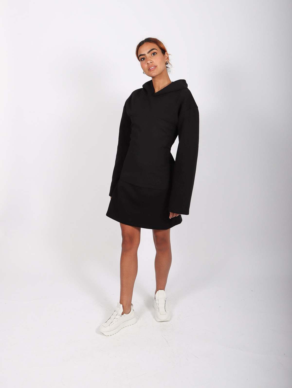 MM6 Maison Margiela Sweatshirt Mini Dress - Black | Garmentory