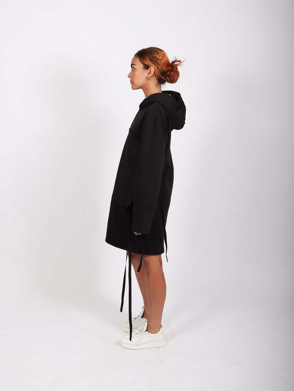 MM6 Maison Margiela Sweatshirt Mini Dress - Black | Garmentory