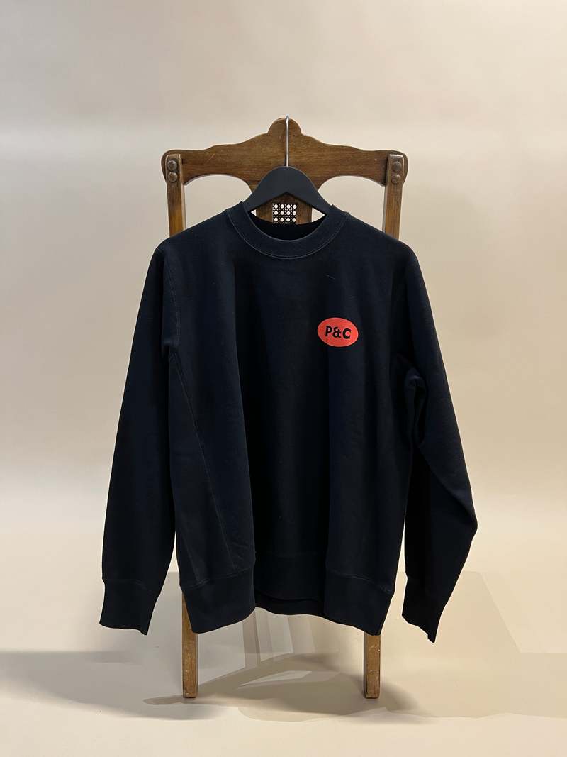 Private & Co. Crew Neck Front Logo Sweater - Black Private & Co. Crew Neck Front Logo Sweater - Black