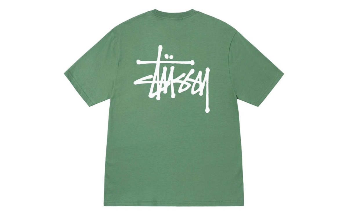 Stssy-Basic-Tee-Shirt-Green-