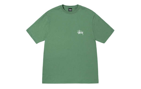 Stussy Basic Tee Shirt - Green/White | Garmentory