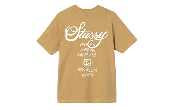 Stussy World Tour Tee Shirt - Khaki | Garmentory