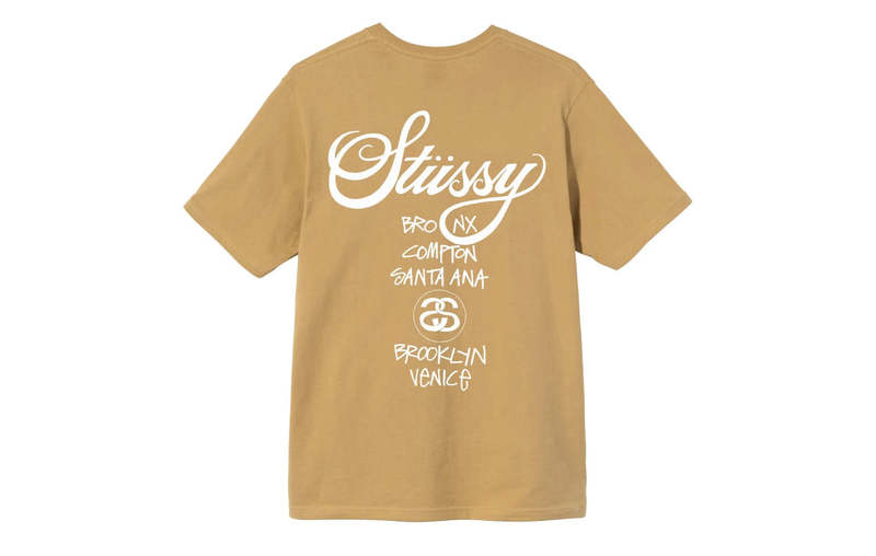 Stussy World Tour Tee Shirt - Khaki | Garmentory