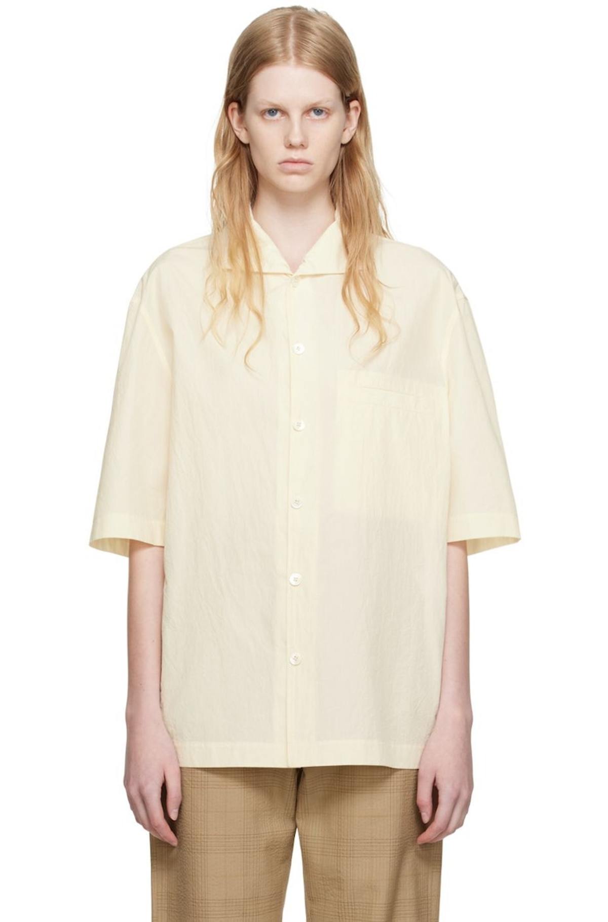 LEMAIRE Camp Collar Shirt - Beige | Garmentory