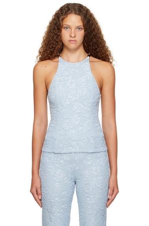 Ganni Jacquard Tank Top - Blue | Garmentory