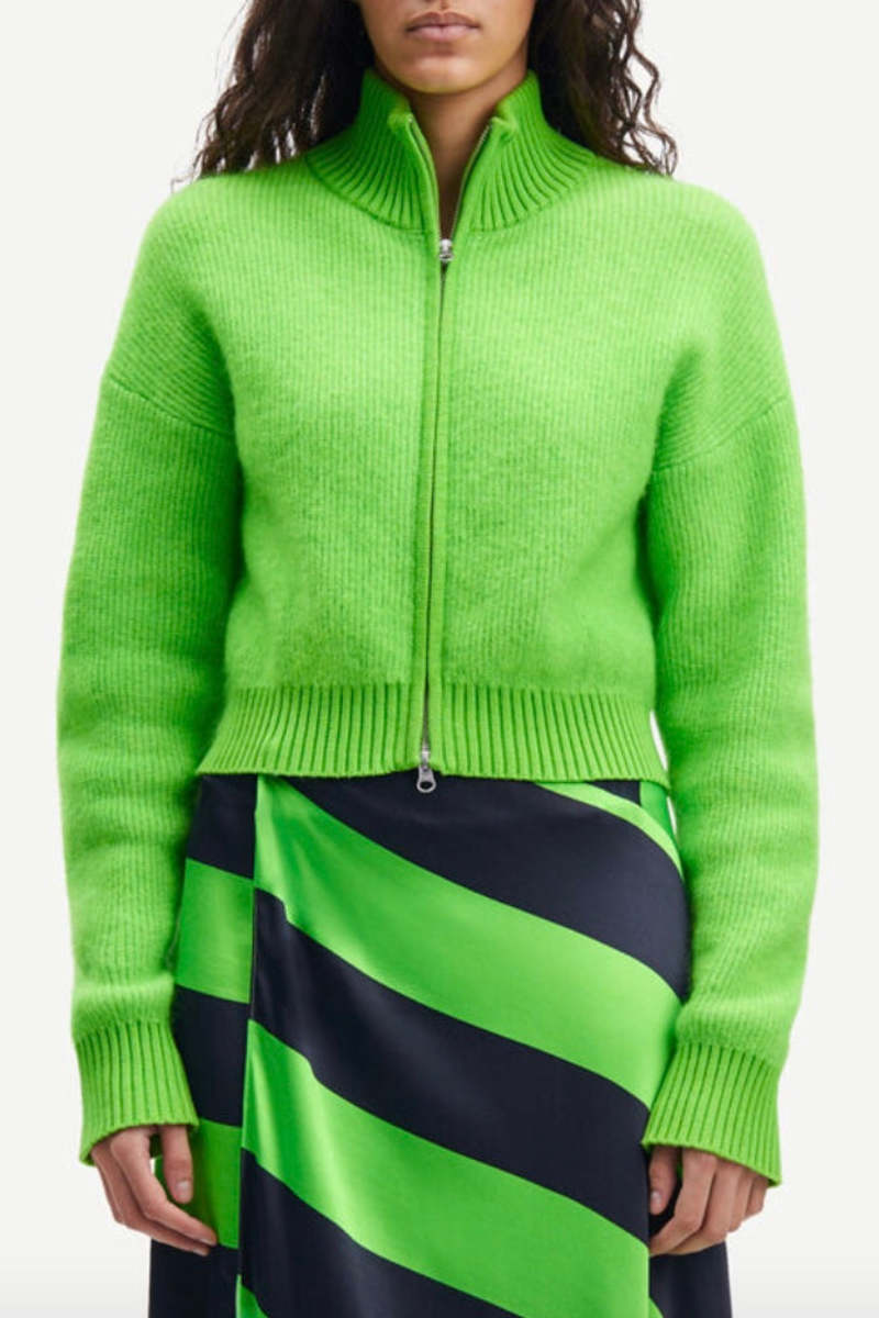 Samsøe & Samsøe Jeanne Cardigan - Green Flash | Garmentory