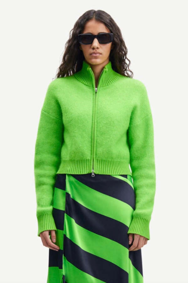 Samsøe & Samsøe Jeanne Cardigan - Green Flash | Garmentory