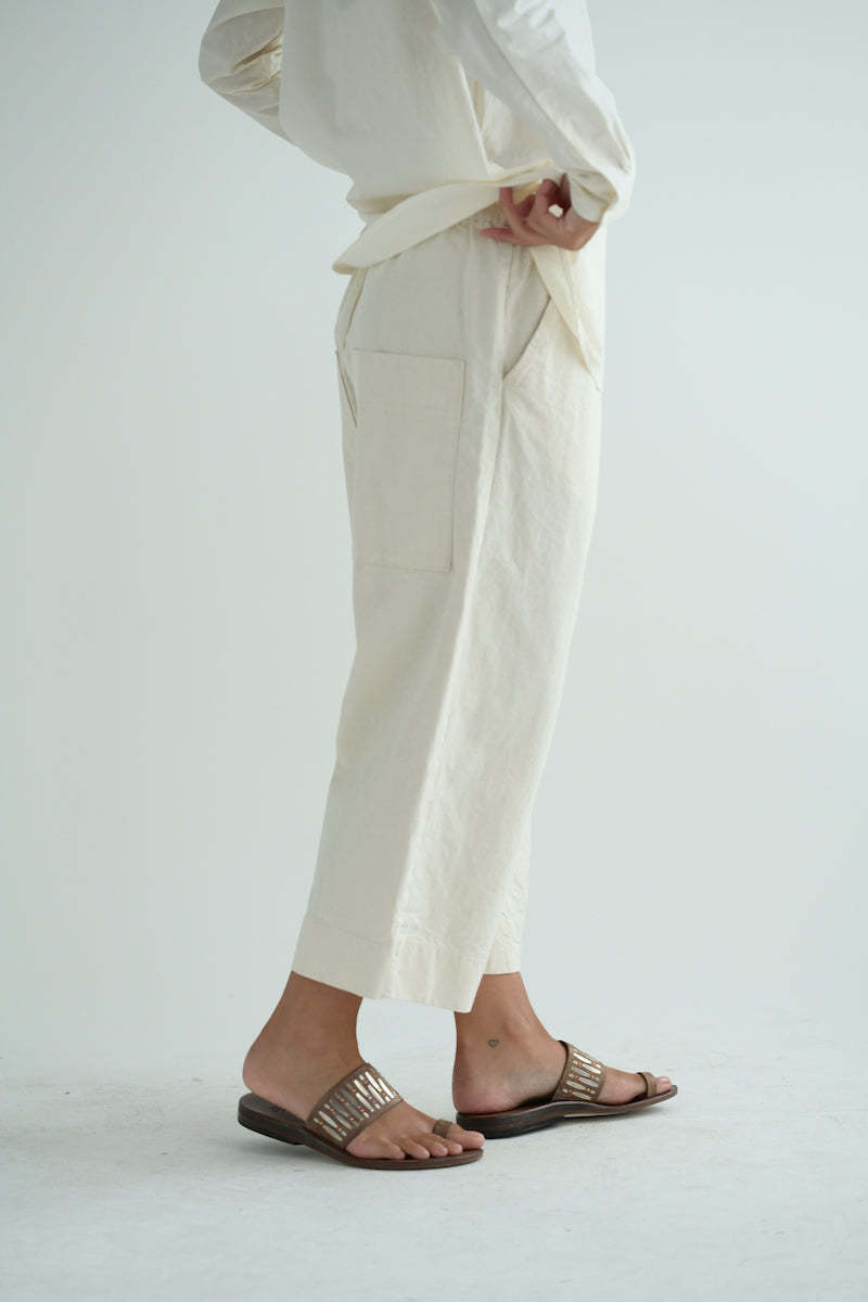 Album di Famiglia Wide & Short Trousers RC - Natural
